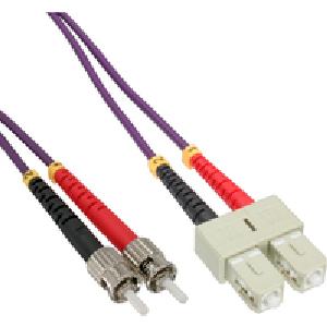 InLine LWL Duplex Kabel - SC/ST - 50/125µm - OM4 - 0,5m